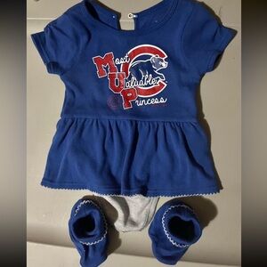Cubs baby girl outfit with matching boots
